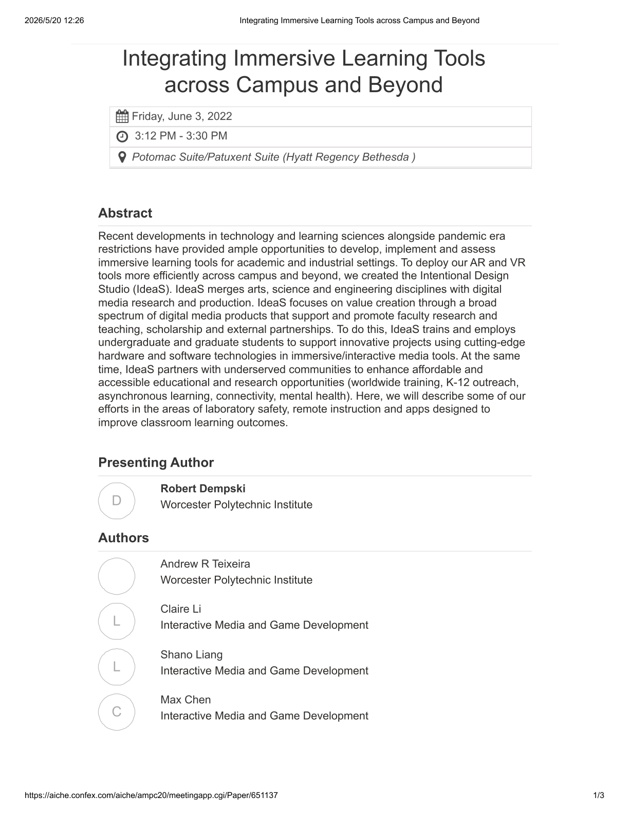 Integrating Immersive Learning Tools across Campus and Beyond preview
