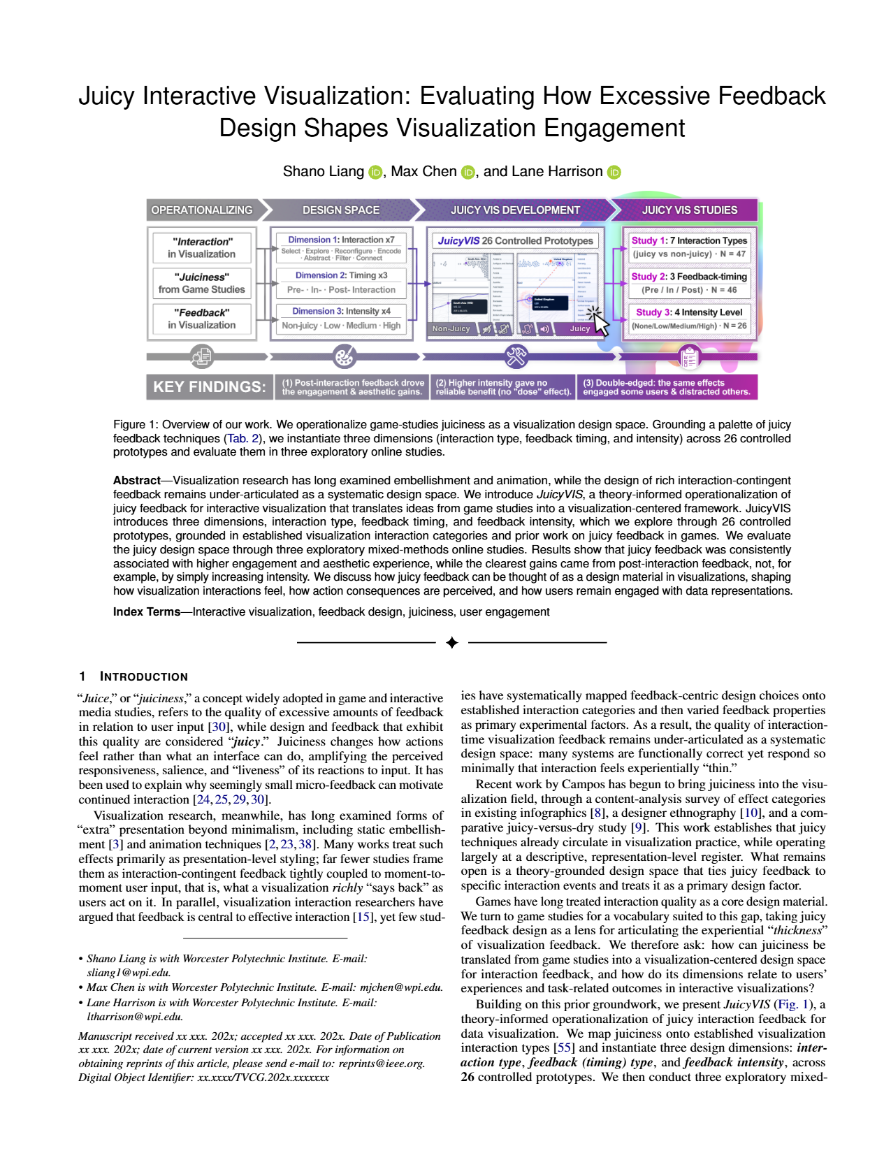 Juicy Interactive Visualization: Evaluating How Excessive Feedback Design Shapes Visualization Engagement preview
